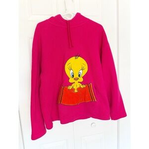 Warner Brothers Vintage 1997 Tweety Bird Hooded Sweatshirt In Size Medium